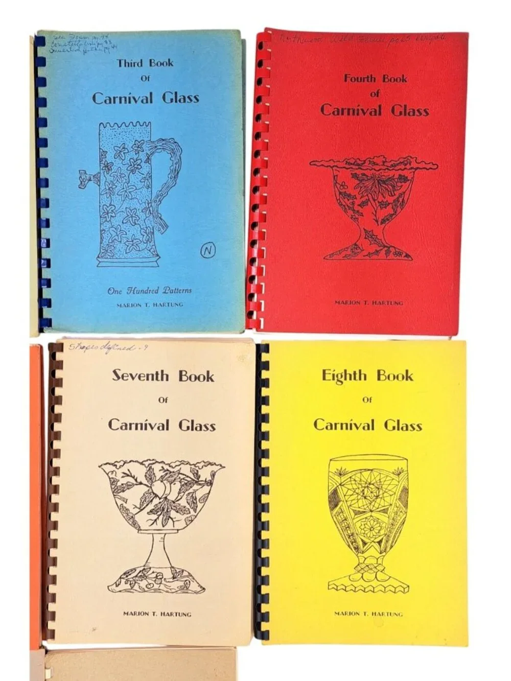 Vintage Carnival Glass Reference Book Lot Marion Hartung 1 to 9 Plus Price Guide